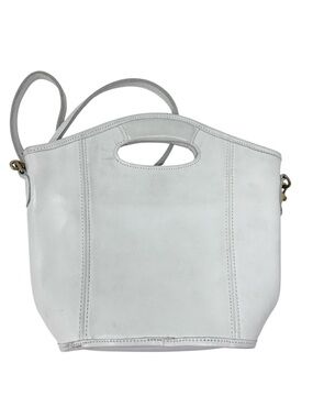 Vintage Coach Crossbody Mini Shopper Tote #9333 White Leather